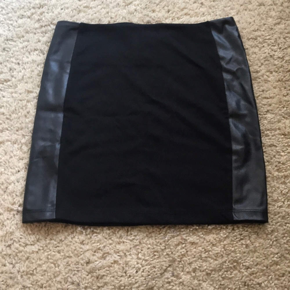 Black skirt with leather side panels